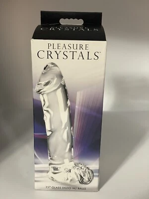 Pleasure Crystals 玻璃 Dildo 7.1 英寸带球 - 透明全新! — 第 1/4 张图片