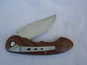 Fury folding knife, 3" SS blade, wood handles. - Picture 1 of 2