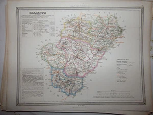 Auguste LOGEROT, Mongeon XIX eme : carte aquarellée Département charente - Picture 1 of 1