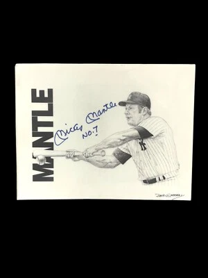 Mickey Mantle Signed Autographed 8x10 Photo/ Print Inscribed “NO.7” JSA LOA - Image 1 of 4