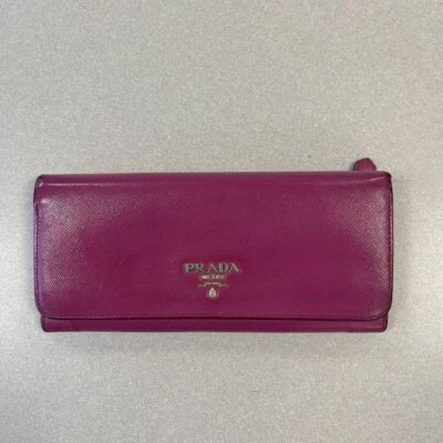 Prada Saffiano Metal Continental Flap Wallet,  Peonia - Preowned - Image 1 of 4