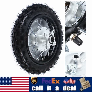 Llanta trasera de 10" neumático y freno de tambor para pit bike CRF50 DRZ70 XR50 pieza negra EE. UU. - Imagen 1 de 14