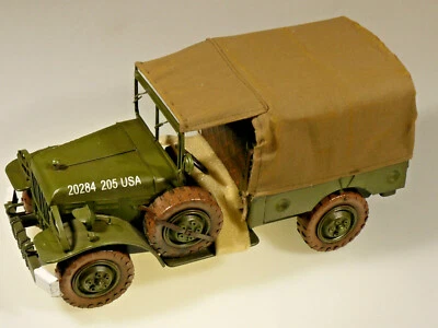 PRL) LIGHT U.S. ARMY TRUCK CAMION WWII LATTA TIN TOY BIG SIZE II GUERRA MONDIALE - Immagine 1 di 4