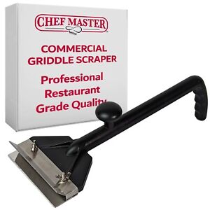 Chef Master Commercial Griddle Scraper, Flat Iron Grill Griddle Scraper, Blac...