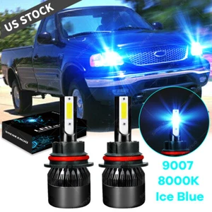 For Ford F-150 1999-2003 - 2x 9007 HB5 8000K Blue LED Headlight Bulbs Hi/Lo BEAM - Picture 1 of 10
