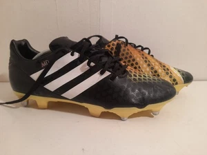 Adidas Predator Incurza Rugby Boots Shoe Unisex Black Yellow UK 10 VGC - Picture 1 of 9