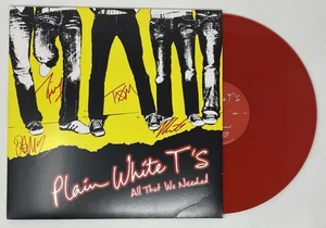 PLAIN WHITE T’s All That We Needed SIGNED X4 Autograph Colored Vinyl Record JSA - Picture 1 of 7