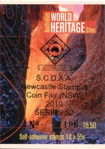 2010 World Heritage Sites-Stamp booklet Barcode 382520 SCDAA Newcastle Overprint - Picture 1 of 3
