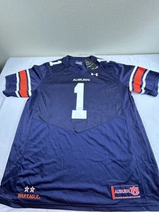 Auburn Tigers Football Jersey Sz XL Blue #1 War Eagle Under Armour On Field $130 - Picture 1 of 9