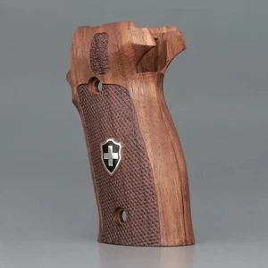 SIG P226 Custom Grip Wooden NEW Pistol GRIPS Set Turkish Walnut Nice metal logo - Picture 1 of 4