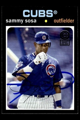 2013 Topps Archives Cubs Season Ticket Holder Sammy Sosa BAS Hand Signed Auto - Image 1 of 2