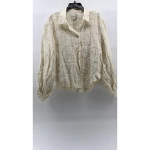 Camisa de mujer ROHE blanco roto ventana lino abotonada manga larga talla 42 (US10) - Imagen 1 de 13
