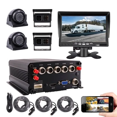 4CH GPS 4G WiFi 1080P HDD Car DVR MDVR Video Record Real-time Monitor IR Camera - Image 1 of 4