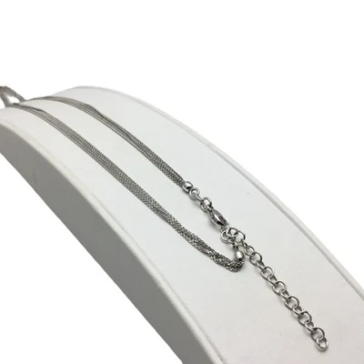 18K White Gold 5-strand Chain Necklace Italy 16-18 Inch 6.9 grams - Image 1 of 4