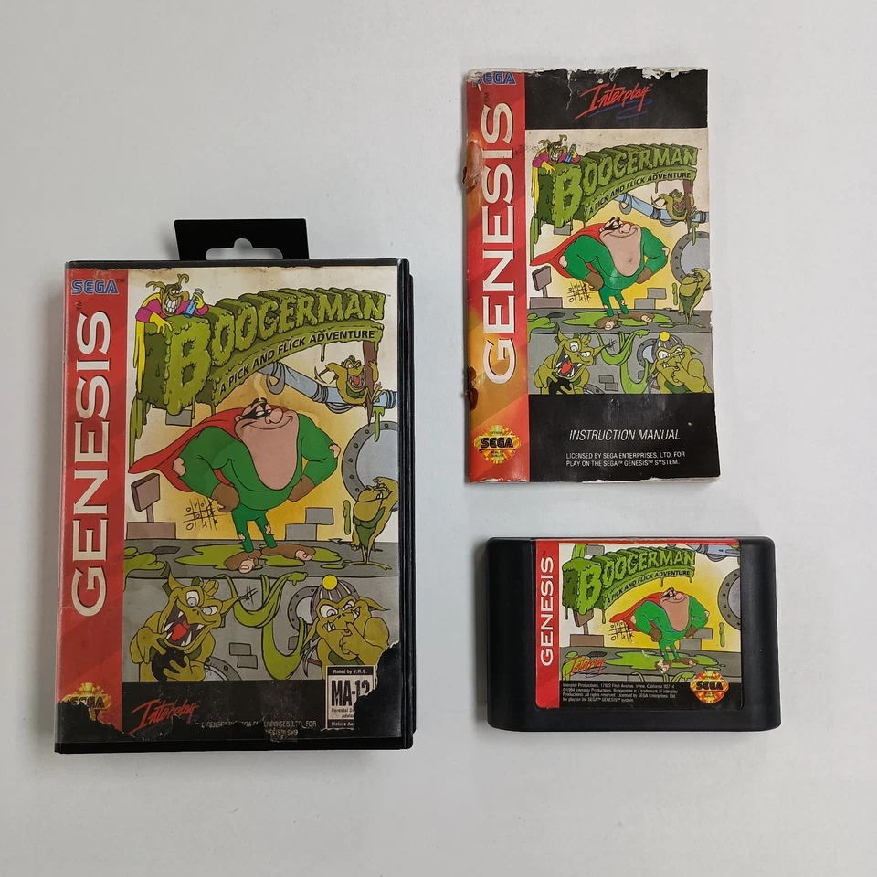 Boogerman: A Pick and Flick Adventure (Sega Genesis, 1994) CIB Authentic Tested - Image 1 of 4