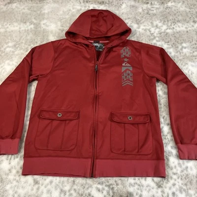 Sudadera con Capucha Quiksilver Y2K Para Hombres XL De Colección Cremallera Completa Patín Surf Grunge Tribal Tree Run Foto 1 de 4