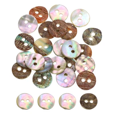 30Pcs Natural Shell Buttons, 11.5mm 2-Hole Clothes Craft Sewing Button, Beige - Изображение 1 из 4