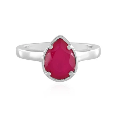 Cavill Ring 1,41ct Himbeer Chalzedon Tropfen Sterling Silber Damen Rot Pink - Bild 1 von 4