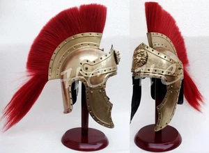 300 Elmetto Spartano Medievale Vichingo Romano Armatura Re Leonida Ottone Armatura Elmetto - Foto 1 di 6