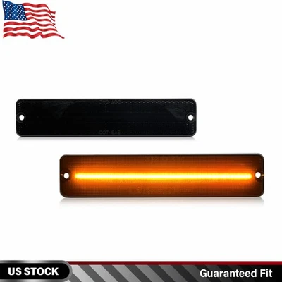 2 peças luzes indicadoras laterais de LED âmbar fumê dianteiras para picape Jeep J10 J20 1974-1987 - Imagem 1 de 4