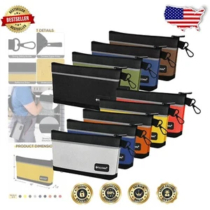 Durable Waterproof Tool Pouches - 9 Pack Heavy-Duty Zipper Bags in Various Sizes - Picture 1 of 10