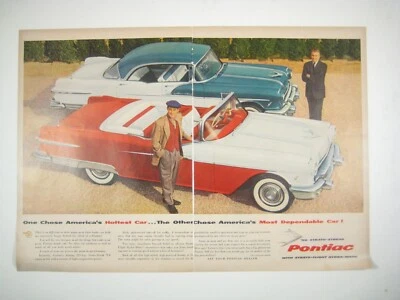 Pontiac 1956 vintage anuncio impreso coche convertible de 2 páginas mod leer Foto 1 de 2