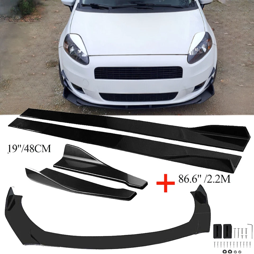 For Fiat Abarth Grande Punto Front Bumper Lip Splitter Lower Spoiler Body Kit Foto 1 de 4