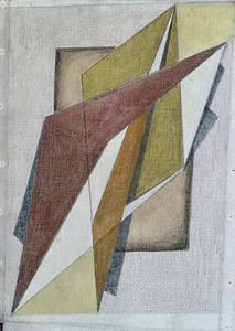 Abstract Crayon On Canvas By Cicely Glyn De Beer 1892-1973 UnSigned c1968 KK - Picture 1 of 1
