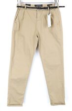 MAISON SCOTCH W24/L32 Women Trousers Brown Slim Casual Cotton Stretch Belted