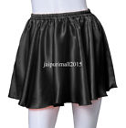Black Satin Short Mini Skirts High Retro Boho Pleated Halloween Costumes Falda