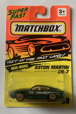 Matchbox 1994 Superfast Aston Martin DB-7 Diecast Car #59 Green 1/64 New - Image 1 of 3