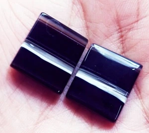 Coppia Agata Naturale Forma Smeraldo 29,45 Ct Colori Misti Abbinati - Foto 1 di 6