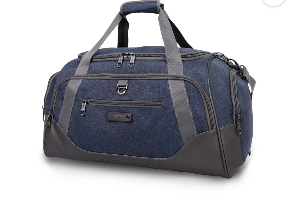 SWISSGEAR Swiss Tech Excursion 24×14 Duffel Travel Bag Waterproof Bottom Detachable Blue