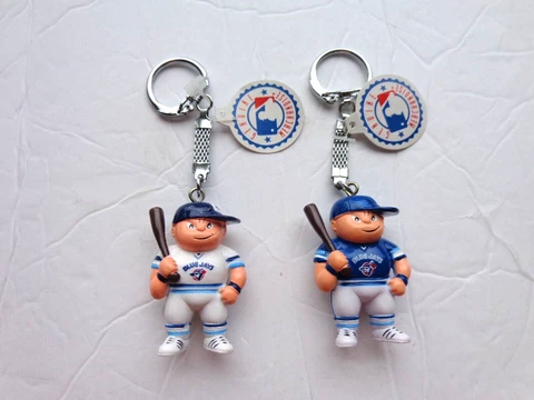 Vintage MLB TORONTO BLUE JAYS  LiL Sports Brat Key Chains HOME & AWAY  2 Pc. Lot Cover