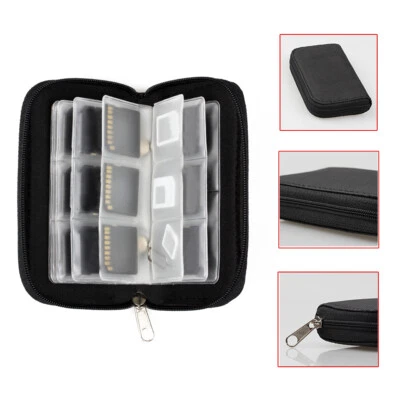 Memory Card Case Wallet For Micro SD SDHC CF SM Protective Storage Holder Pouch - Image 1 of 4