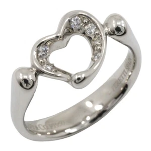 Tiffany&Co. Offenes Herz Ring Elsa Peretti Diamant Pt950 Platin/Diamant #4... - Bild 1 von 7