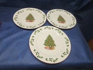 Vintage Holiday Time Weihnachten Steinzeug von Walmart, Set/3 Essteller EUC  - Bild 1 von 5