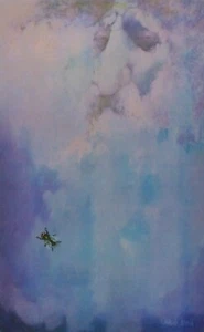 CHARLES BRAGG B'ld father Signed Lithograph '74 US Artist Surreal fly cloud art - Picture 1 of 6
