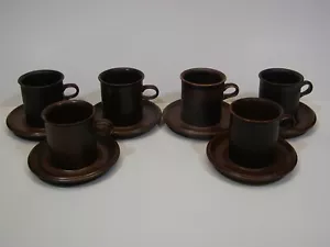 JUEGO DE 6 TAZAS Y PLATILLOS ARABIA FINLANDIA RUSKA DEMITASSE - Imagen 1 de 19