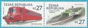Tsch. Rep. aus 2016 ** postfrisch MiNr. 874-875 Verkehrsmittel Eisenbahn - Bild 1 von 1