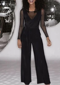 Bravissimo schwarz Netz Einsatz Overall Party Abend Hochzeit Urlaub BR186 - Bild 1 von 2