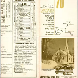Greyhound Lines East Cleveland 1971 Canadá Nueva York horarios de autobús #70 mapa 4A - Imagen 1 de 3