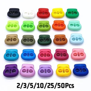 Cord Locks Toggle Lock Up End Stopper Double Hole Spring Buckle - QTY Choice - Picture 1 of 34