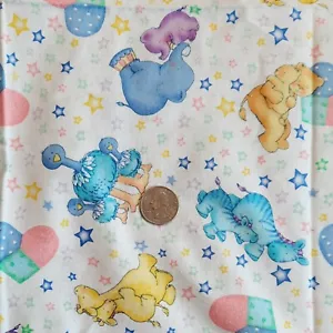 Kathy Heck Baby Love Fabric 43" x 60" Adult and Baby Animals Hearts and Stars - Picture 1 of 10