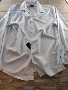 Alfani Button Up Shirt Men's Blue Long Sleeve Size 17-17.5 Slim Fit New NWT - Picture 1 of 11