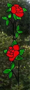 One Trailing Rose Stained Glass Effect Window Decor Cling - Picture 1 of 6