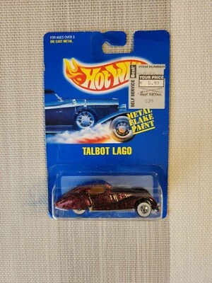 Vintage Hot Wheels Metal Flake Paint (1990) GLITTER Red Talbot Lago Car #163 MOC - Image 1 of 2
