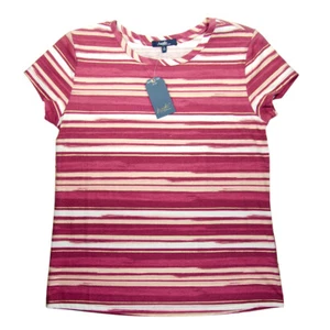 Angels Forever Young Rose Gold Striped Cap Sleeve T-Shirt Top (Ladies Size S) - Picture 1 of 3