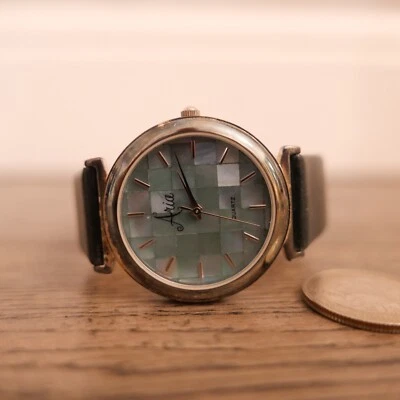 Reloj Aria Mujer 34mm Plata Esterlina Azul MOP Mosaico Dial!!! Foto 1 de 3