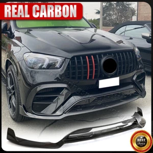 Fits Mercedes Benz GLE63 2021-23 REAL CARBON FIBER Front Bumper Lip Spoiler Kit - Picture 1 of 17